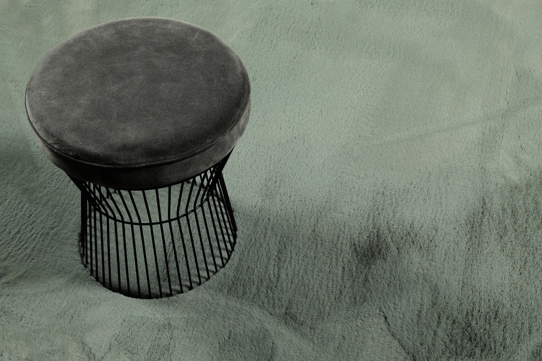 Alice Teppich türkis Hochflor rund