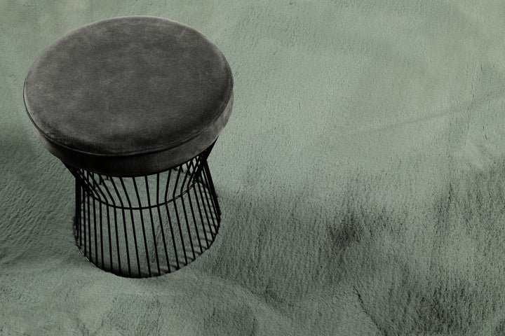 Alice Teppich türkis Hochflor rund