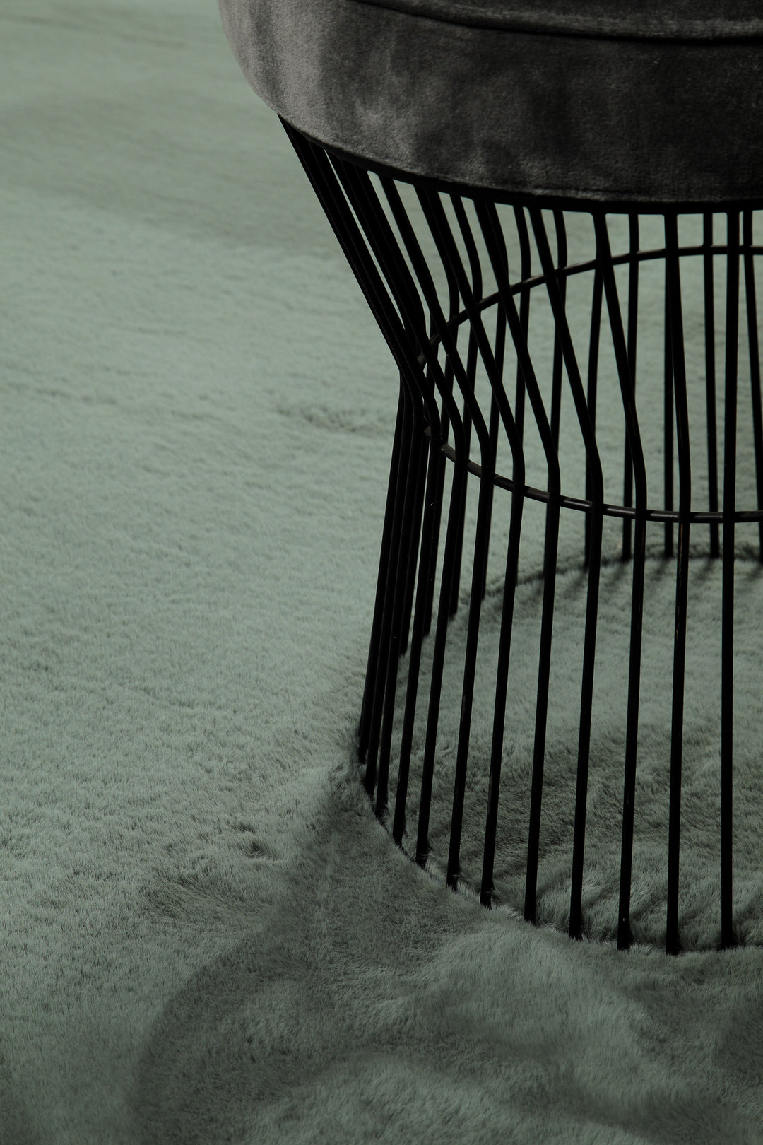 Alice Teppich türkis Hochflor rund