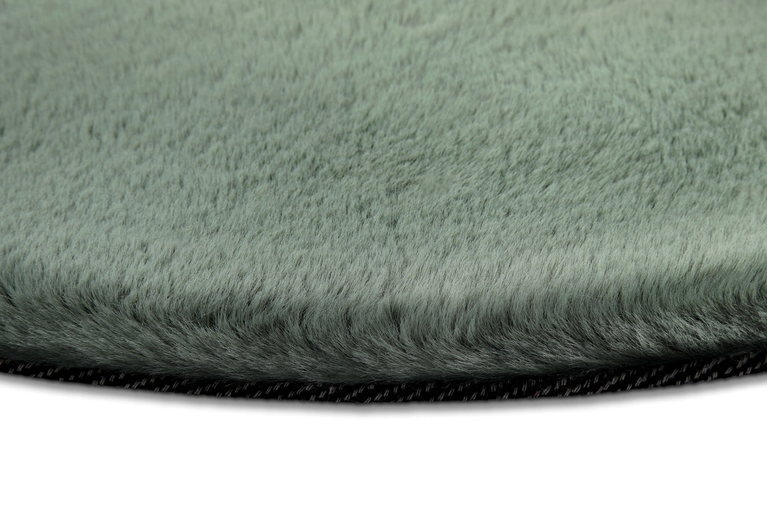 Alice Teppich türkis Hochflor rund