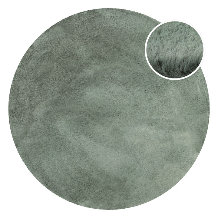 Alice Teppich türkis Hochflor rund