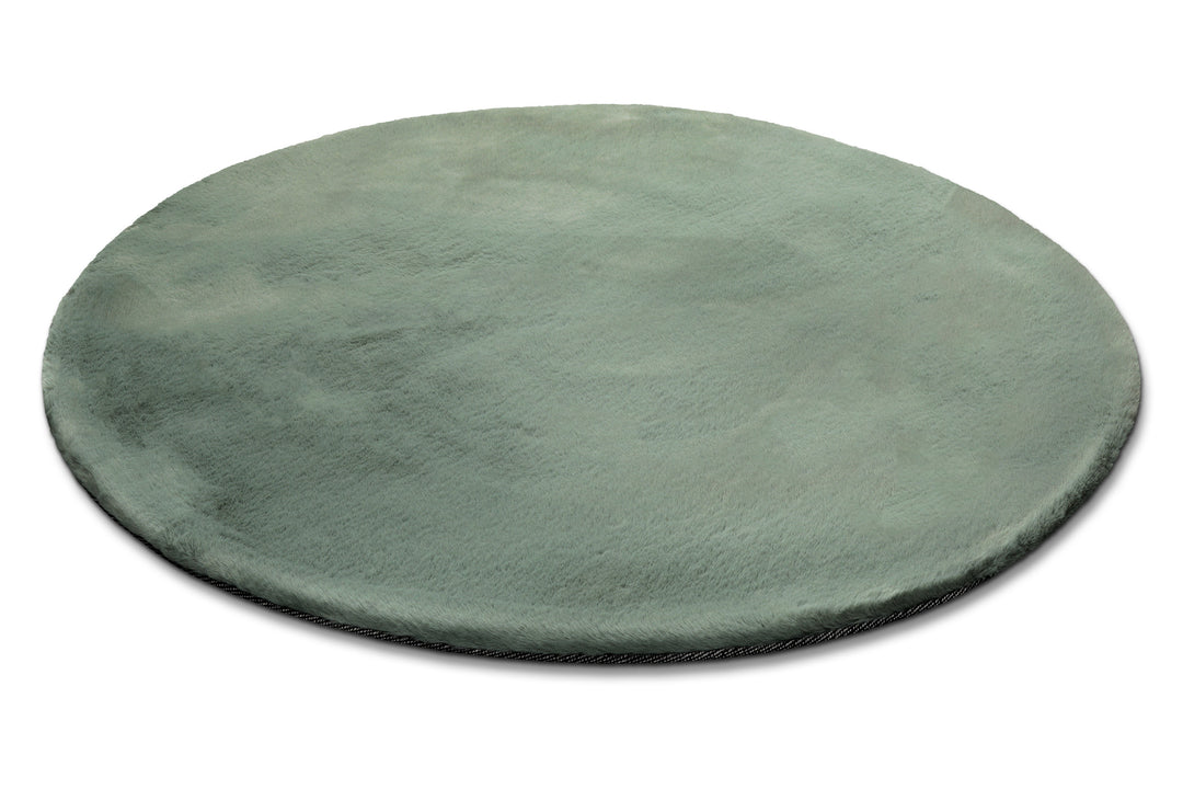 Alice Teppich türkis Hochflor rund