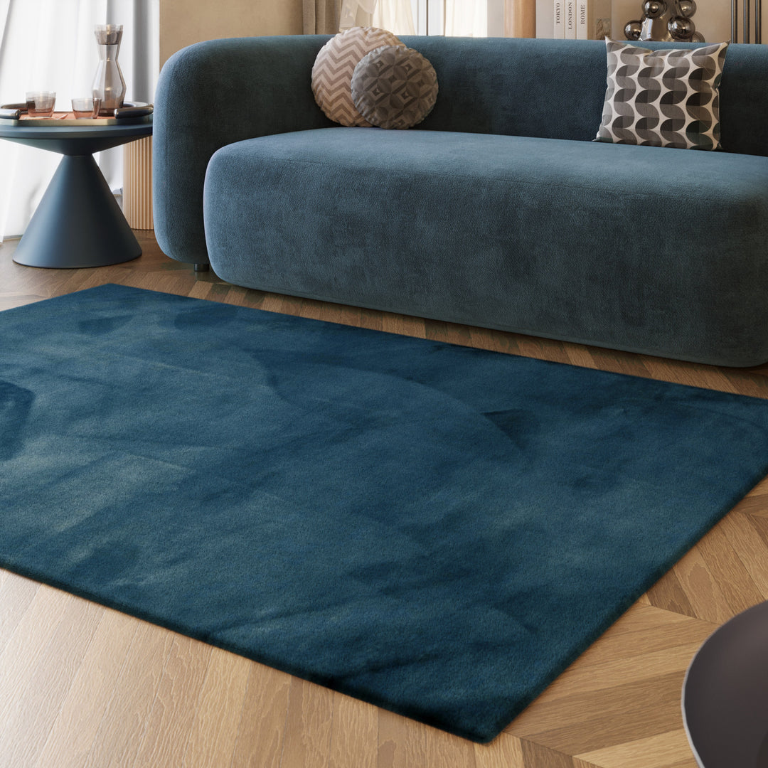 Alice Teppich petrol Hochflor rechteckig