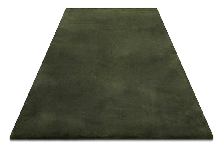 Hochflor Teppich Anna Oliv Grün Perspektive