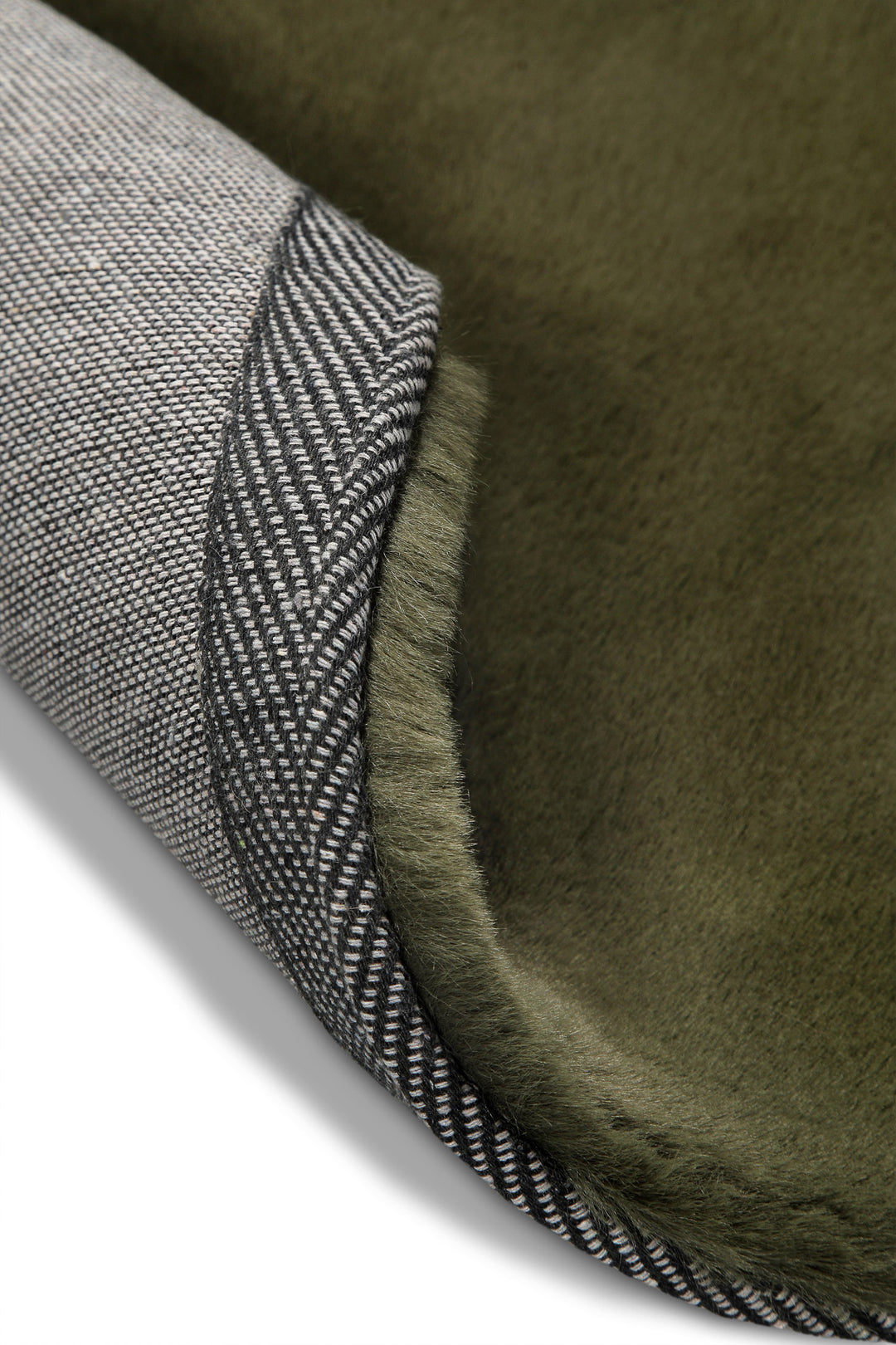 Anna Teppich olive Hochflor rund