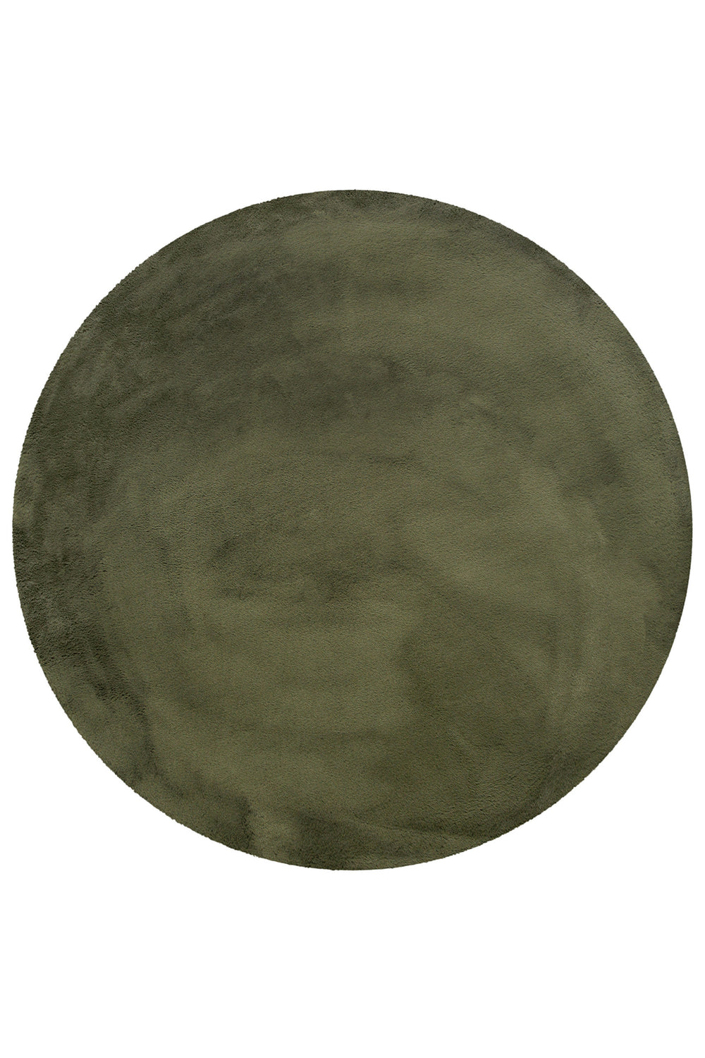 Anna Teppich olive Hochflor rund