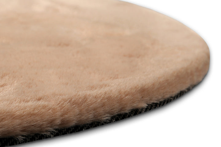 Anna Teppich apricot Hochflor rund