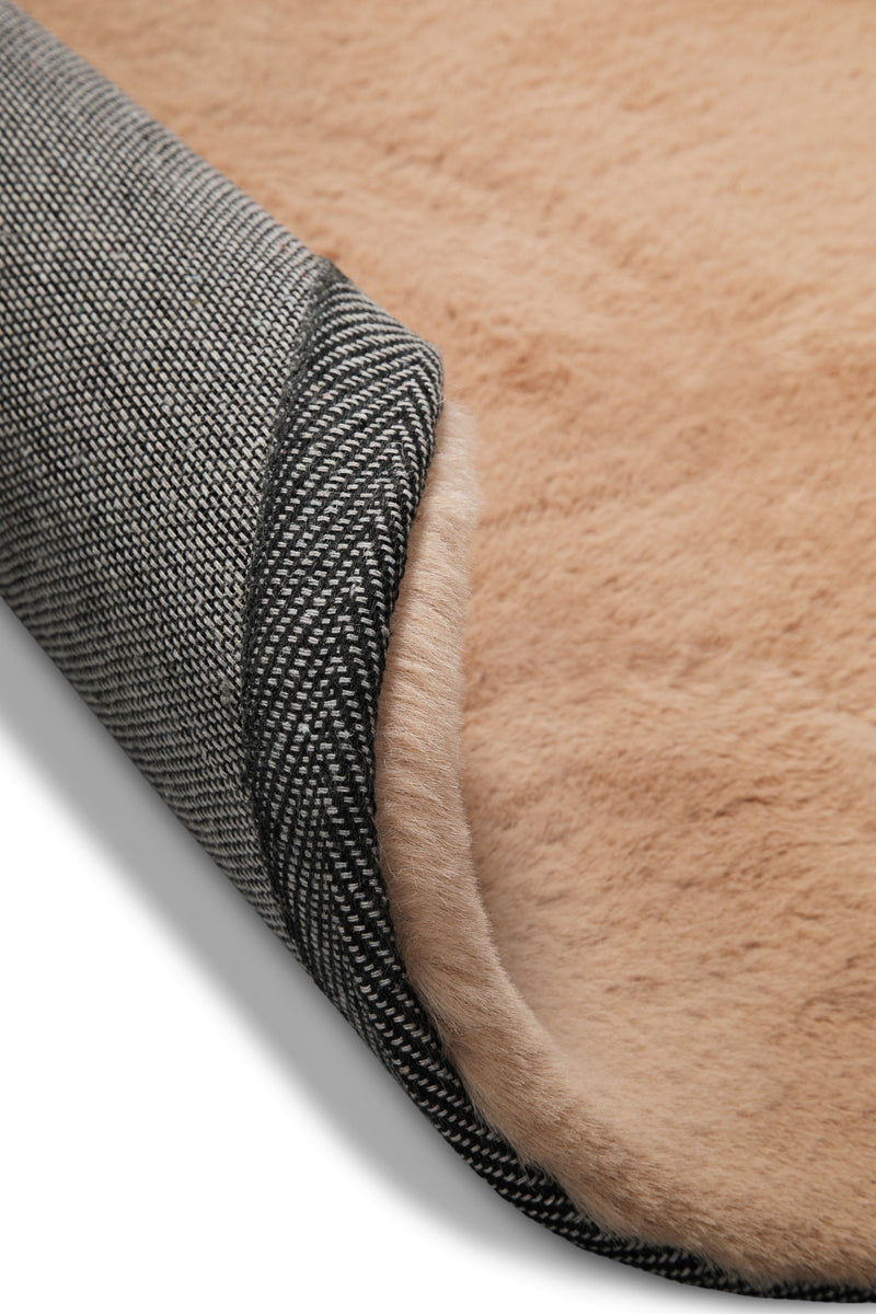 Kunstfell Teppich Rund Apricot flauschig und weich "Anna" WECONhome Basics