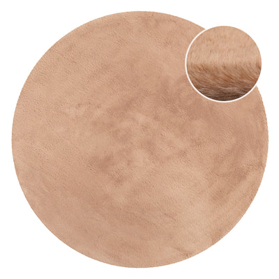 Kunstfell Teppich Rund Apricot flauschig und weich "Anna" WECONhome Basics