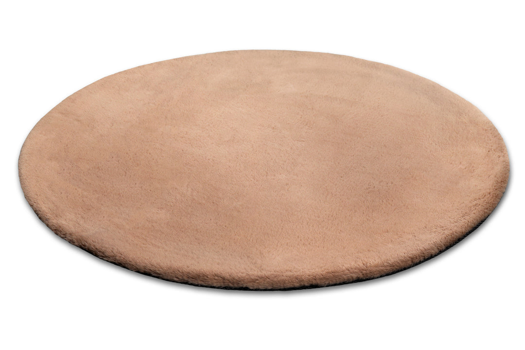 Anna Teppich apricot Hochflor rund