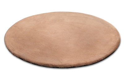Kunstfell Teppich Rund Apricot flauschig und weich "Anna" WECONhome Basics