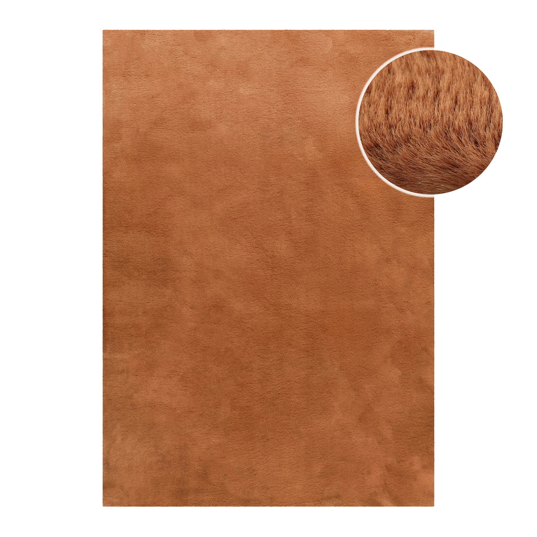 Anna Teppich terracotta Hochflor rechteckig