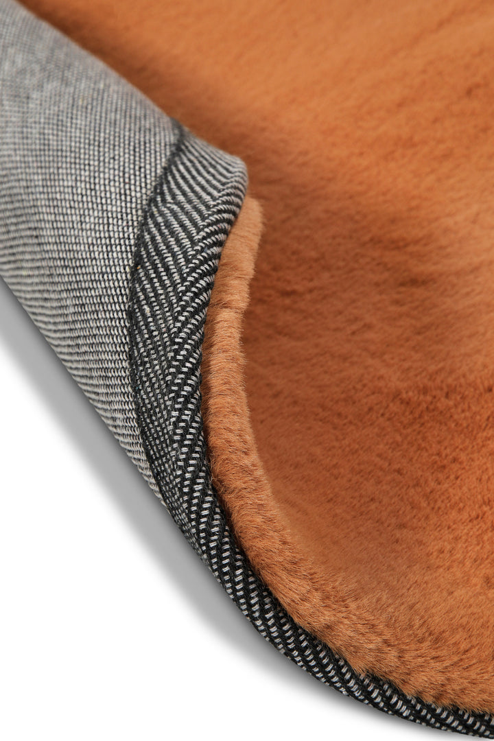 Anna Teppich terracotta Hochflor rund