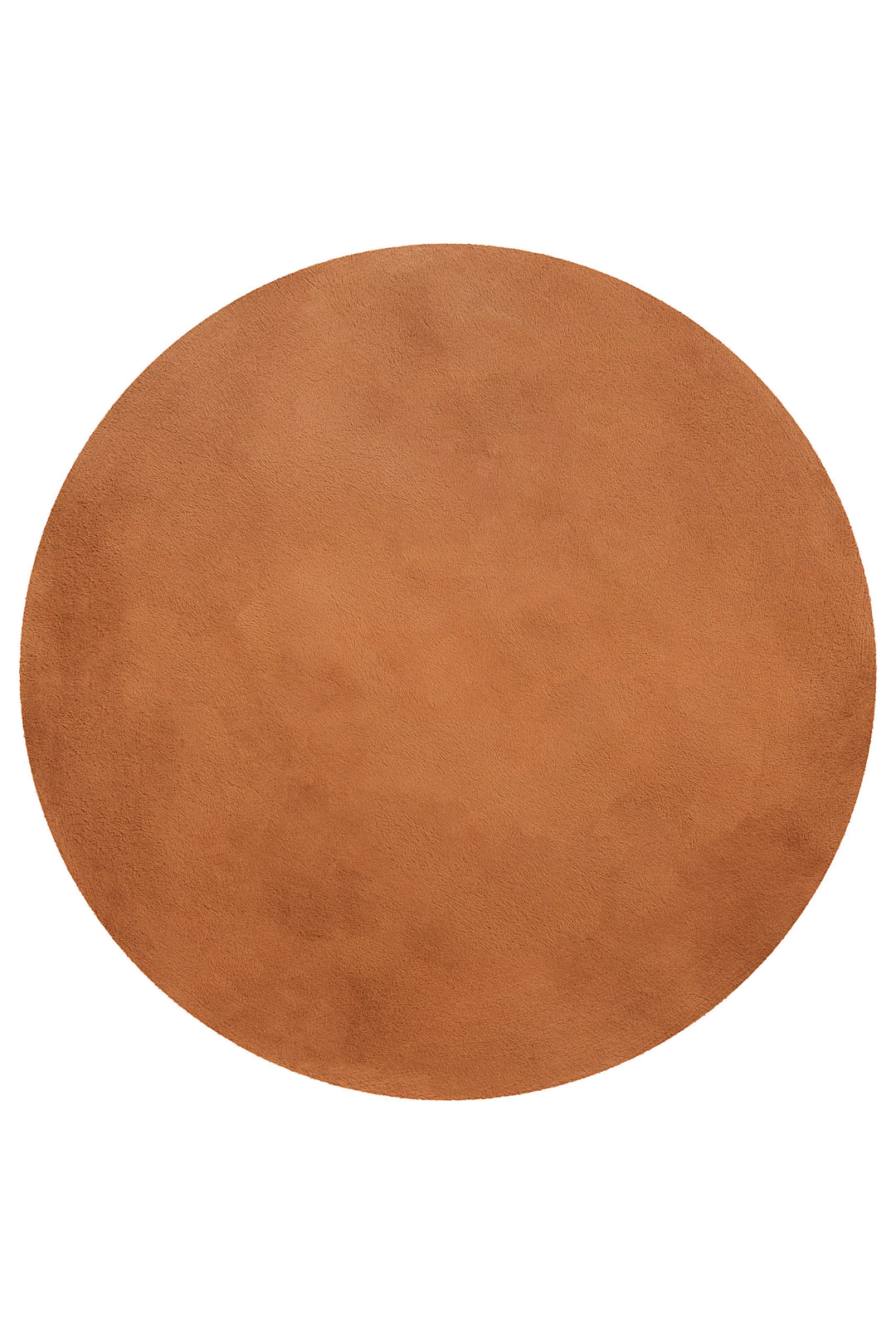 Anna Teppich terracotta Hochflor rund