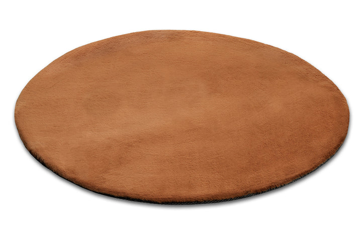 Anna Teppich terracotta Hochflor rund