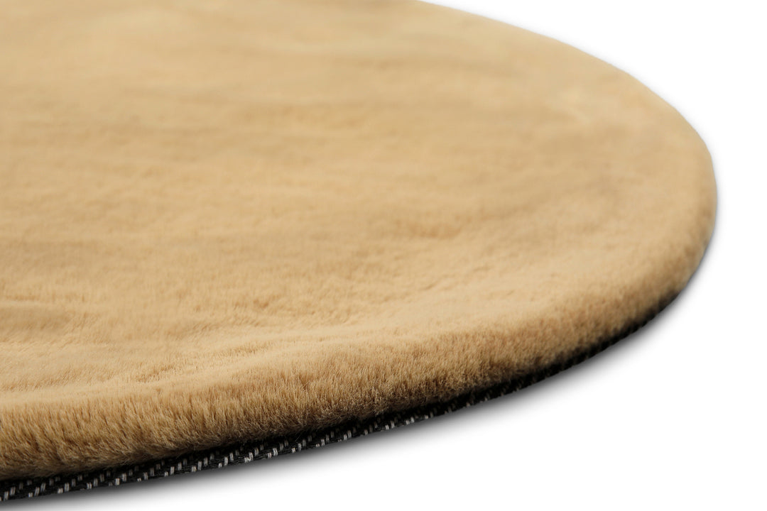 Anna Teppich sand Hochflor rund