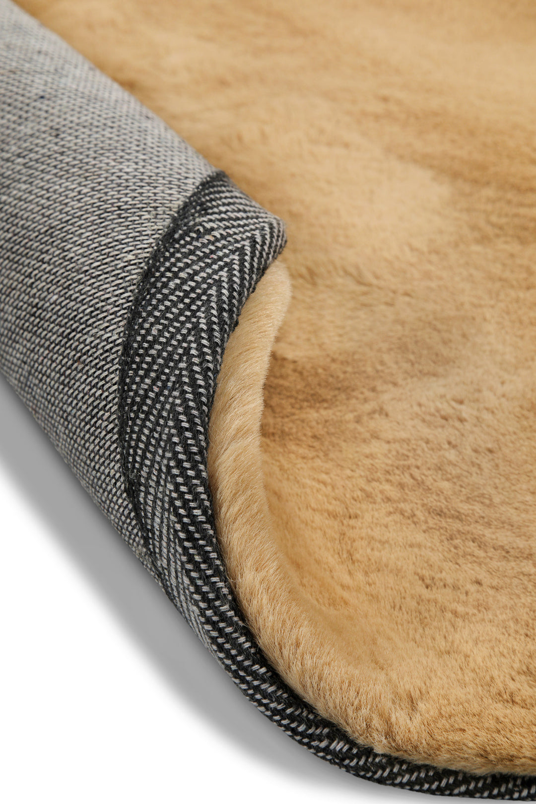 Anna Teppich sand Hochflor rund