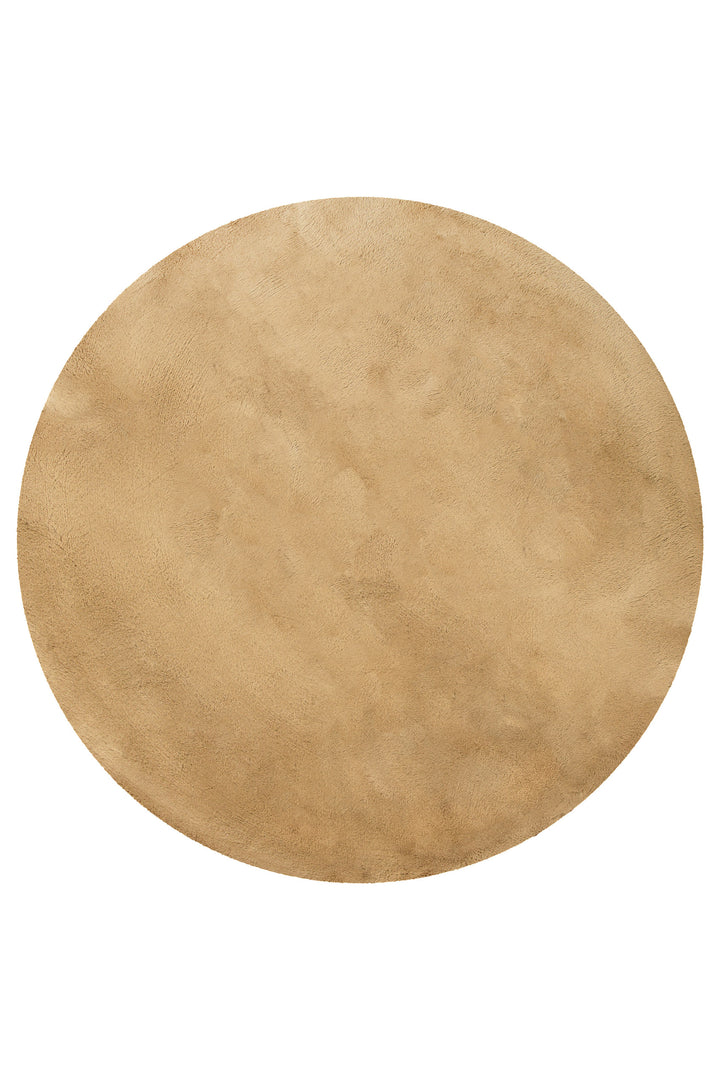 Anna Teppich sand Hochflor rund