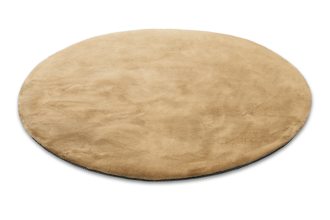Anna Teppich sand Hochflor rund