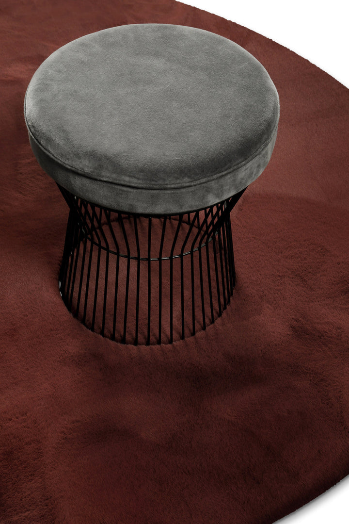 Anna Teppich bordeaux Hochflor rund