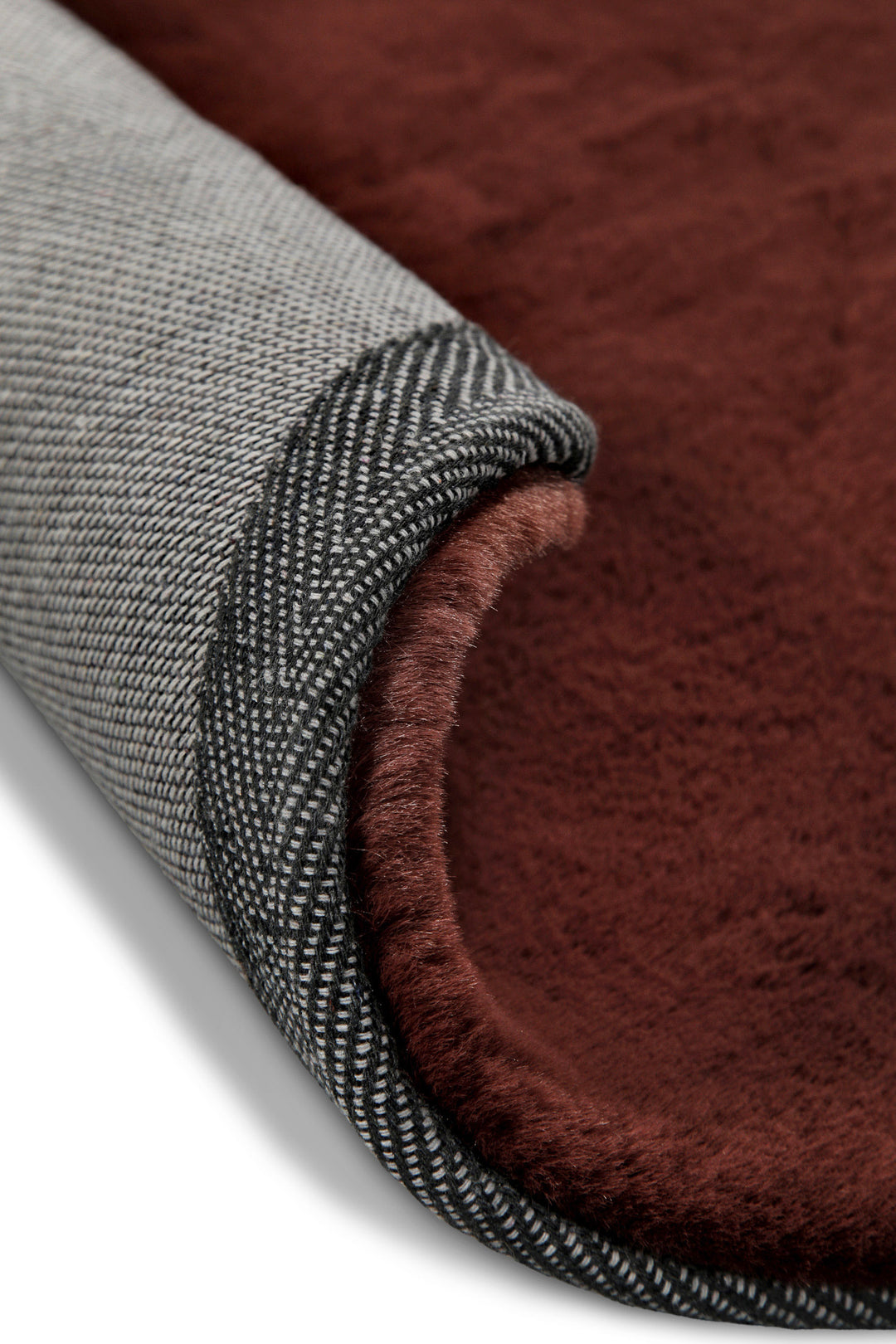 Anna Teppich bordeaux Hochflor rund