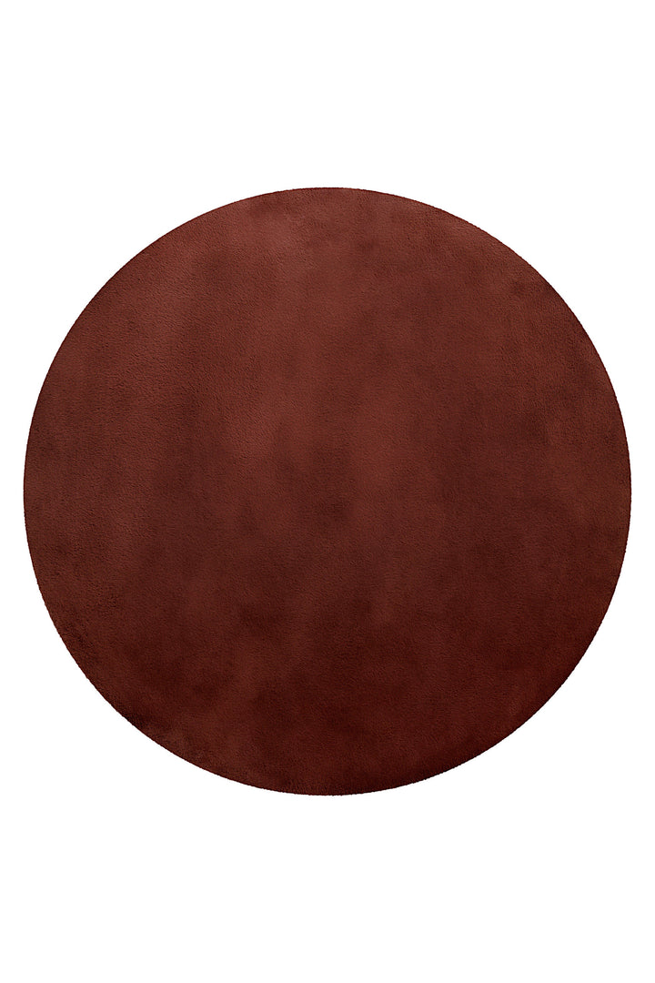 Anna Teppich bordeaux Hochflor rund