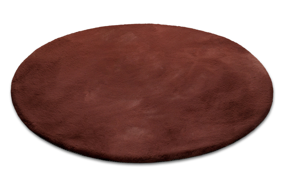 Anna Teppich bordeaux Hochflor rund