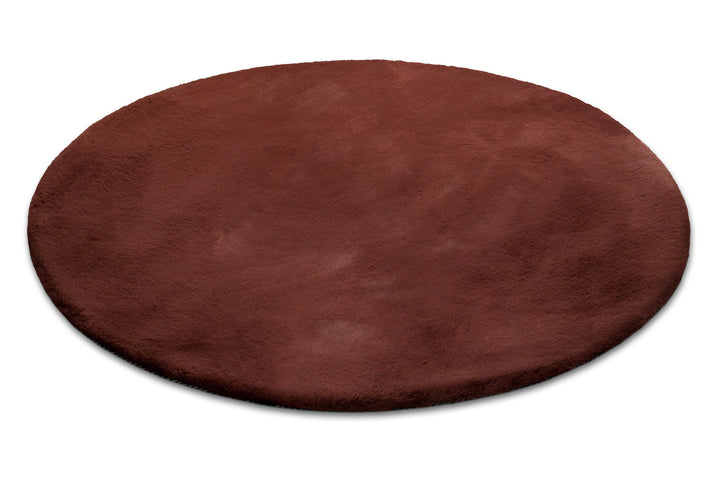Anna Teppich bordeaux Hochflor rund