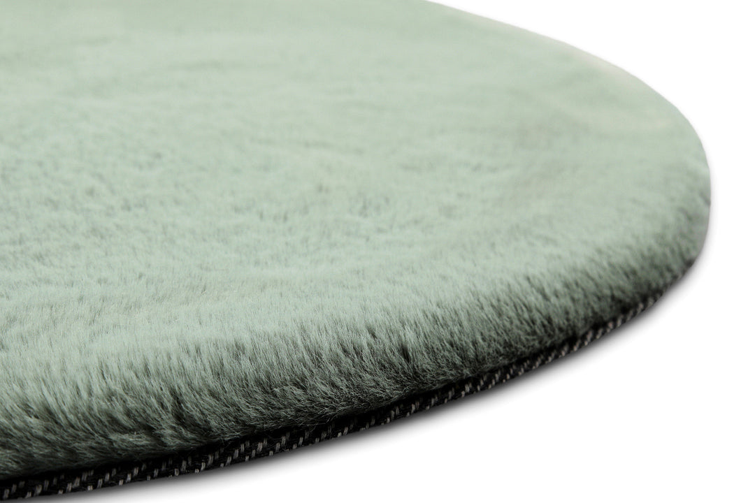 Anna Teppich türkis Hochflor rund