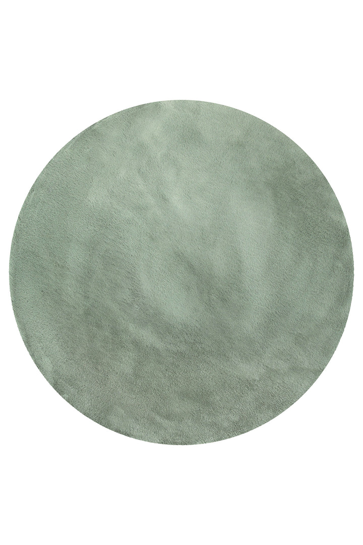 Anna Teppich türkis Hochflor rund