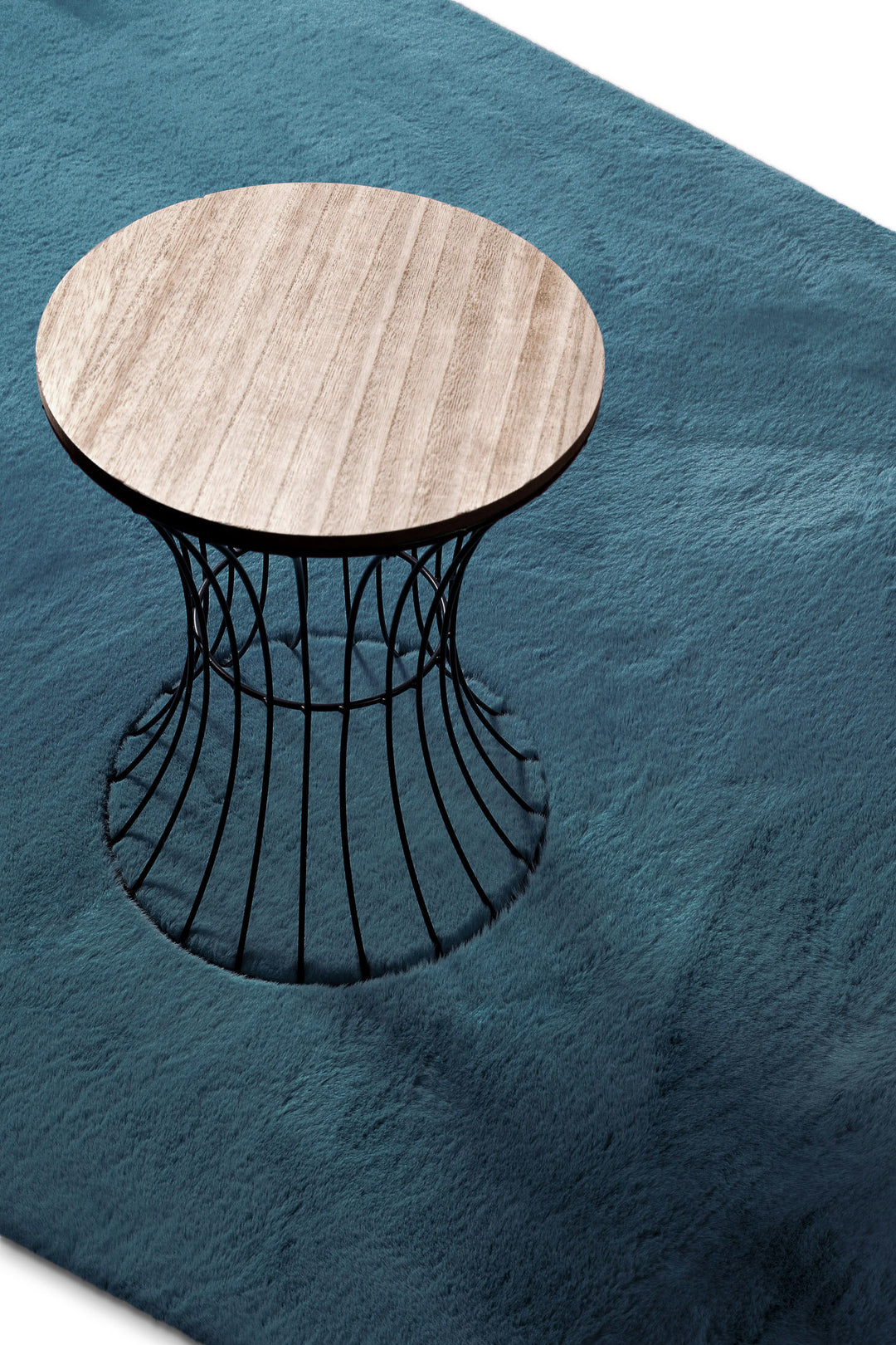 Anna Teppich petrol Hochflor rechteckig