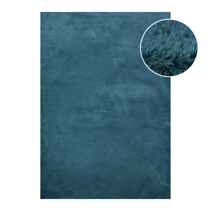 Anna Teppich petrol Hochflor rechteckig