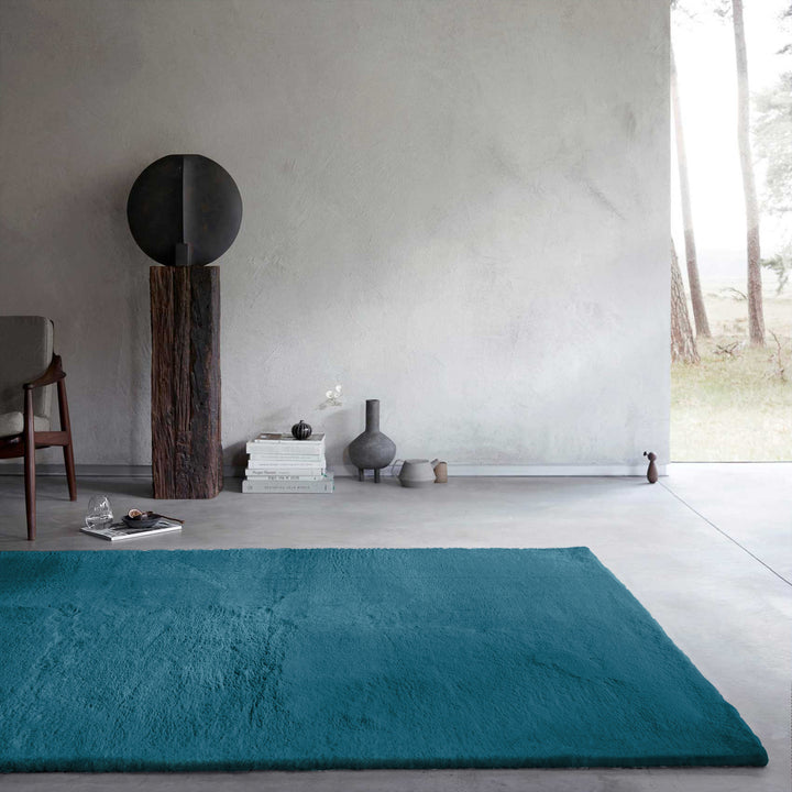 Anna Teppich petrol Hochflor rechteckig