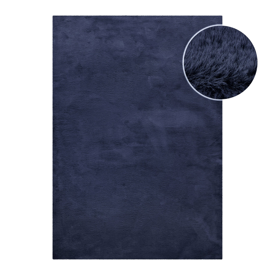 Anna Teppich dunkelblau Hochflor rechteckig