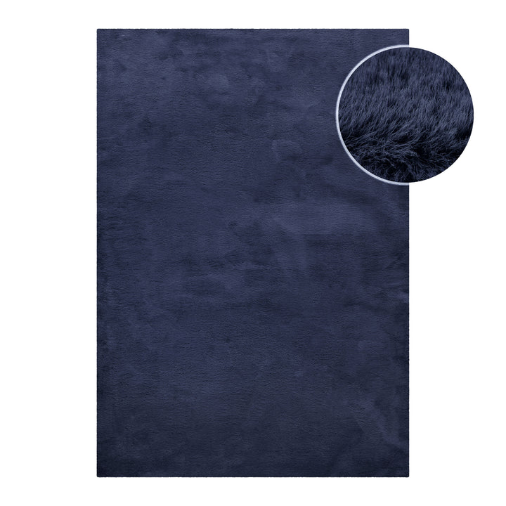 Anna Teppich dunkelblau Hochflor rechteckig