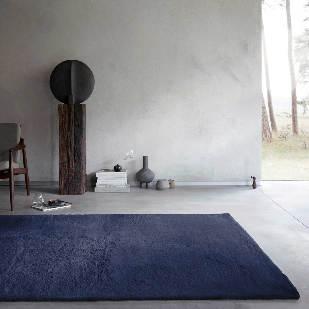 Anna Teppich dunkelblau Hochflor rechteckig