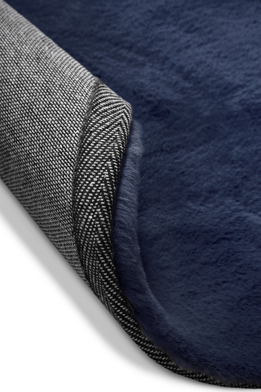Anna Teppich dunkelblau Hochflor rund