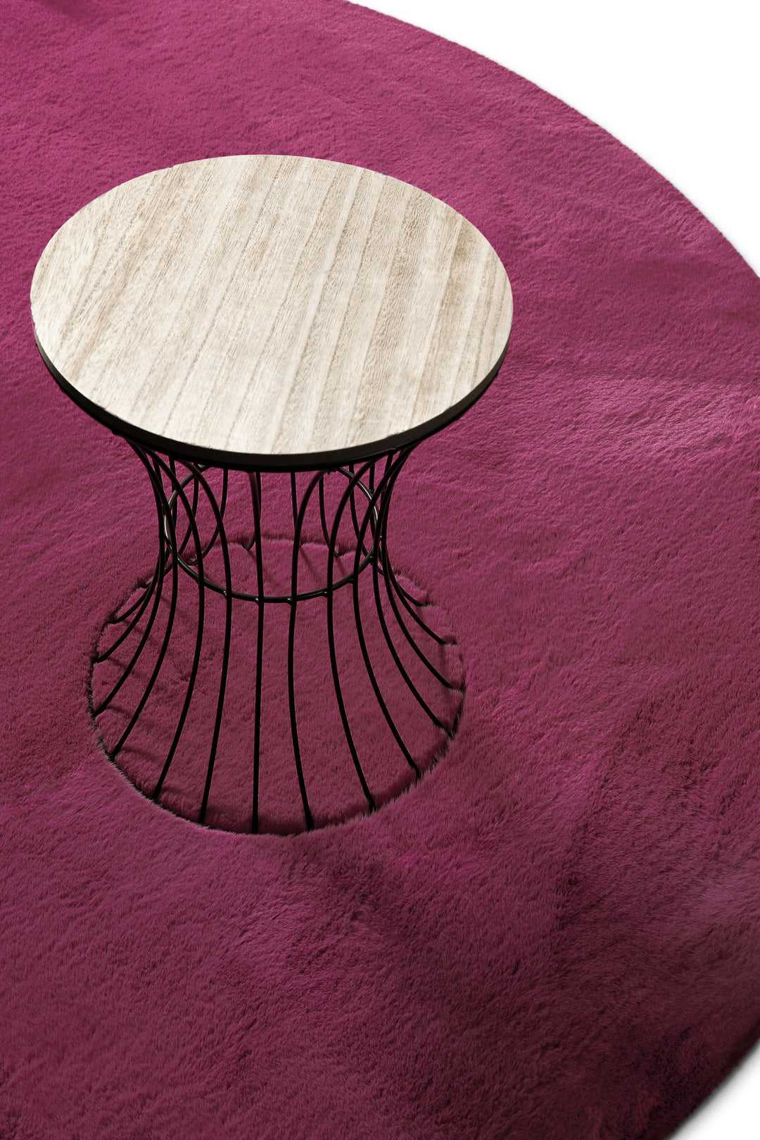 Anna Teppich violett Hochflor rund