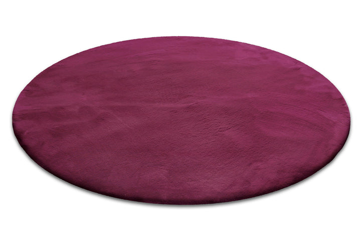 Anna Teppich violett Hochflor rund