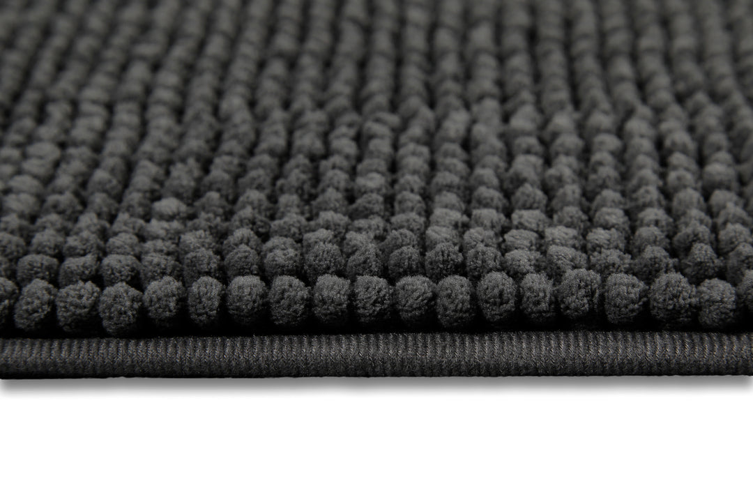 Balu Badteppich grau anthrazit Kurzflor rechteckig