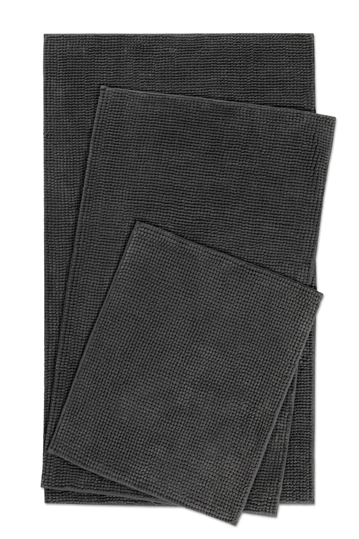 Balu Badteppich grau anthrazit Kurzflor rechteckig