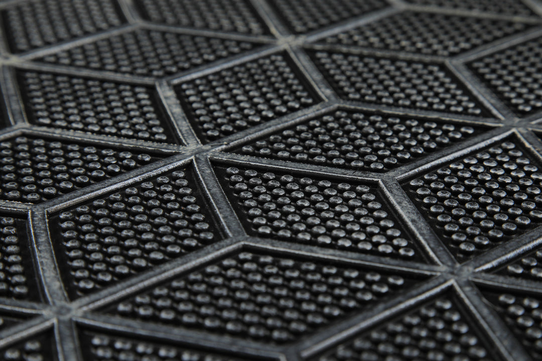 Bossa Groove Fußmatte silber grau Kurzflor rechteckig