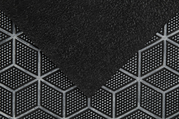 Bossa Groove Fußmatte silber grau Kurzflor rechteckig