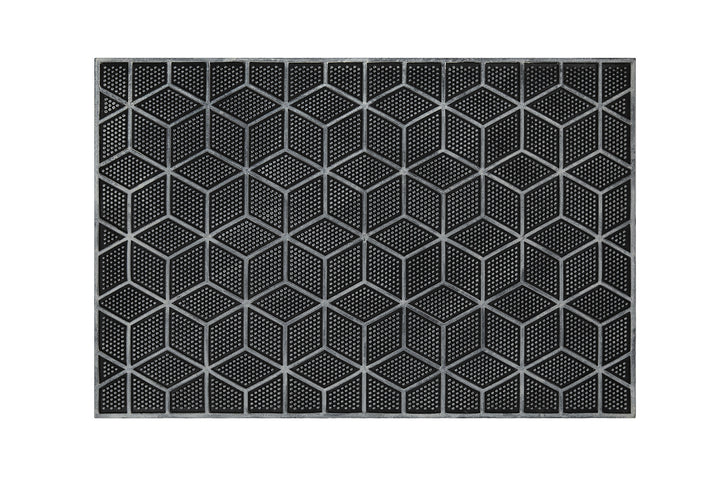 Bossa Groove Fußmatte silber grau Kurzflor rechteckig