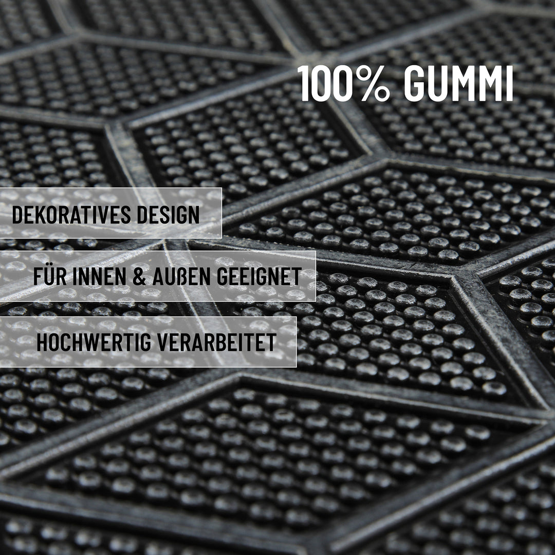 Bossa Groove Fußmatte silber grau Kurzflor rechteckig