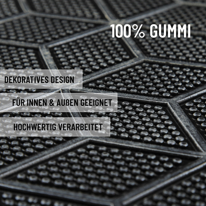 Bossa Groove Fußmatte silber grau Kurzflor rechteckig