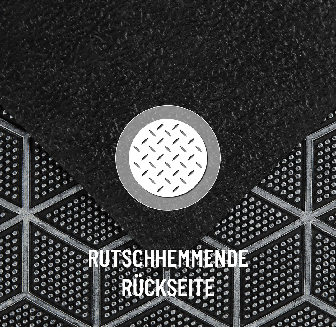 Bossa Groove Fußmatte silber grau Kurzflor rechteckig