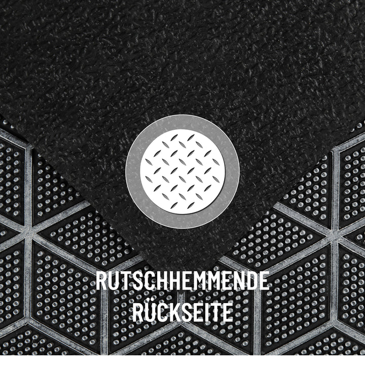 Bossa Groove Fußmatte silber grau Kurzflor rechteckig