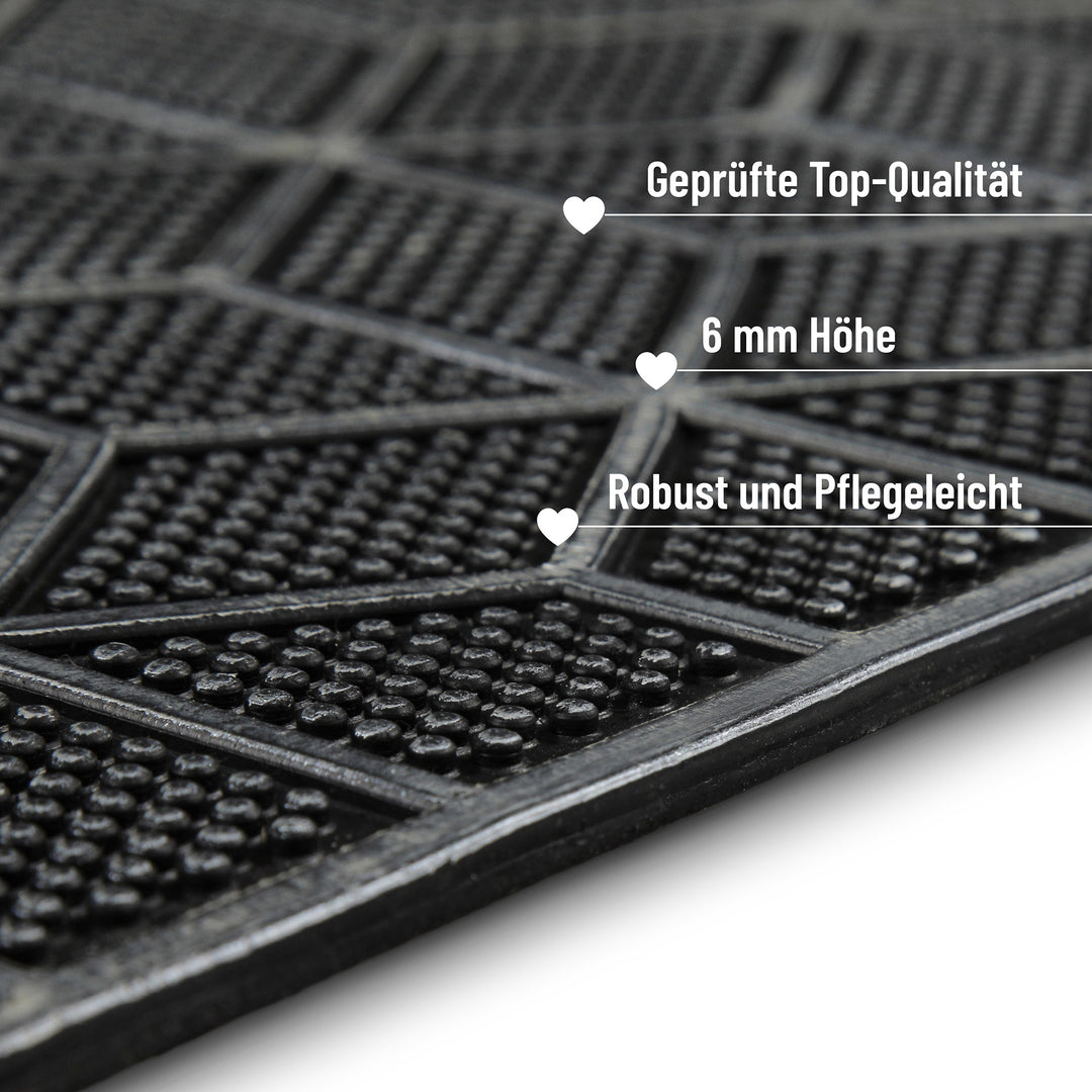 Bossa Groove Fußmatte silber grau Kurzflor rechteckig