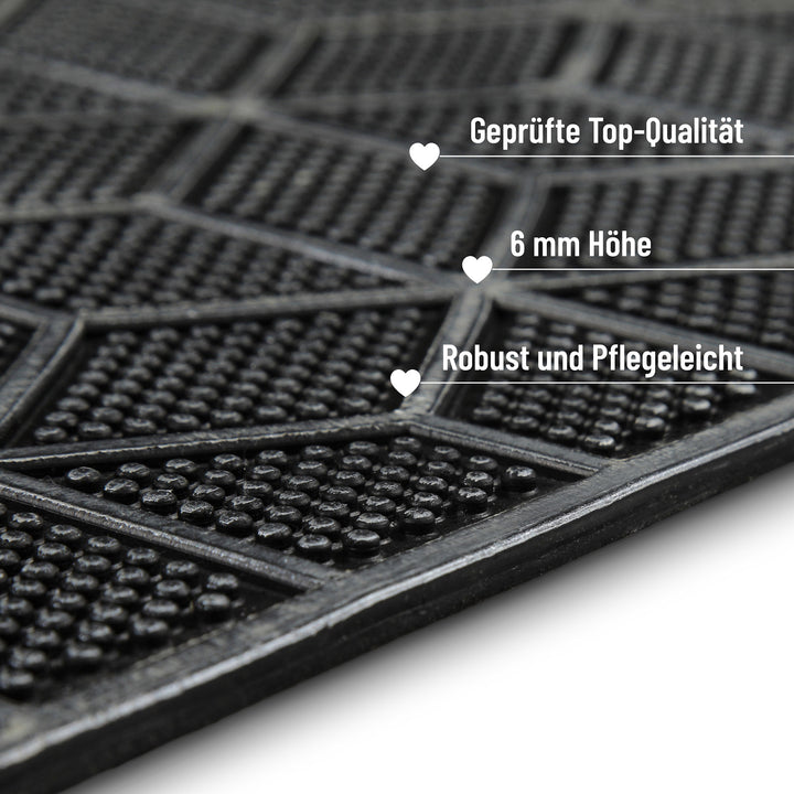 Bossa Groove Fußmatte silber grau Kurzflor rechteckig